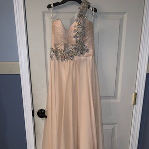 Champagne color prom dress